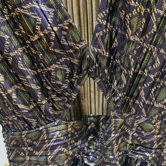 Ba&Sh midi dress gold and purple - Picture 6 of 7